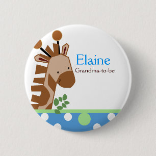 Macaron Rond 5 Cm Bouton de coutume d'ÉTIQUETTE de NOM de girafe