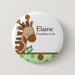 Macaron Rond 5 Cm Bouton de coutume d'ÉTIQUETTE de NOM de girafe