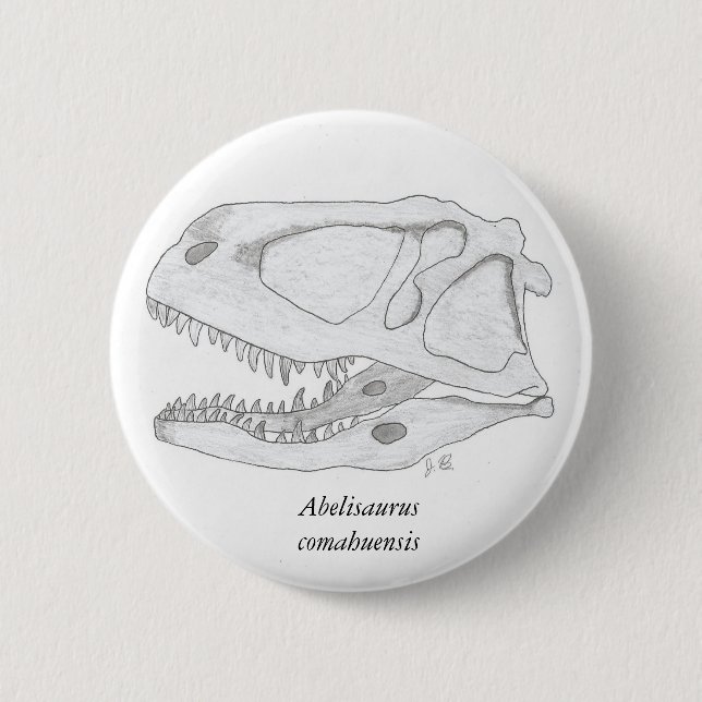 Macaron Rond 5 Cm Bouton de crâne de comahuensis d'Abelisaurus (Devant)