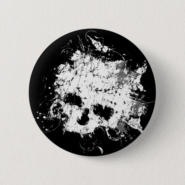 Macaron Rond 5 Cm Bouton de crâne de floc (Devant)