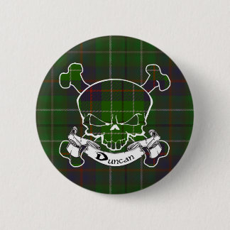 Macaron Rond 5 Cm Bouton de crâne de tartan de Duncan