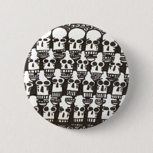 Macaron Rond 5 Cm Bouton de crânes de bande dessinée