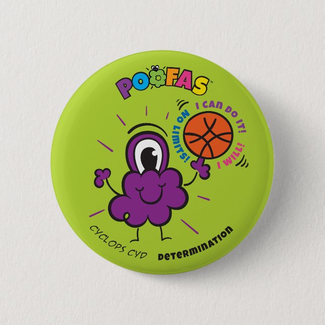 Macaron Rond 5 Cm Bouton de Cyd de cyclopes (Devant)