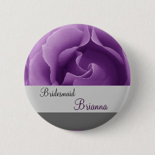 Macaron Rond 5 Cm Bouton de DEMOISELLE D'HONNEUR avec le rose de