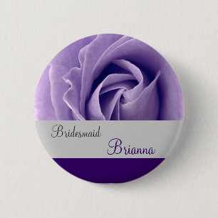 Macaron Rond 5 Cm Bouton de DEMOISELLE D'HONNEUR avec le rose de