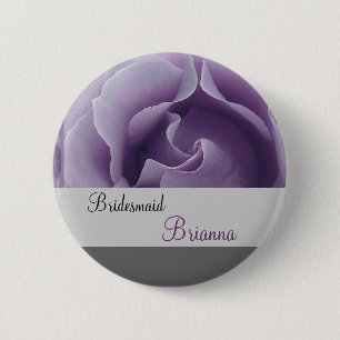 Macaron Rond 5 Cm Bouton de DEMOISELLE D'HONNEUR avec le rose de
