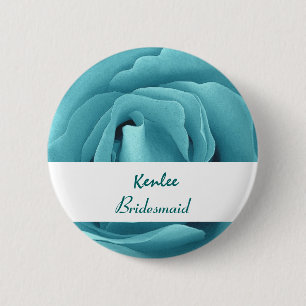 Macaron Rond 5 Cm Bouton de DEMOISELLE D'HONNEUR avec le rose V03 de