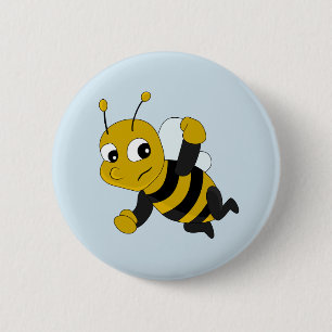 Macaron Rond 5 Cm Bouton de dessin animé d'abeille