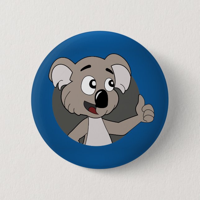 Macaron Rond 5 Cm Bouton de dessin animé de l'ours de Koala (Devant)