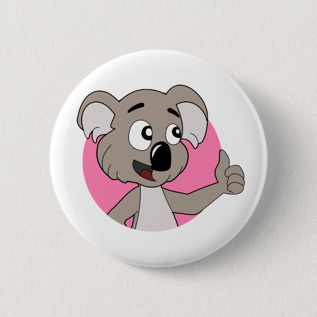 Macaron Rond 5 Cm Bouton de dessin animé de l'ours de Koala (Devant)