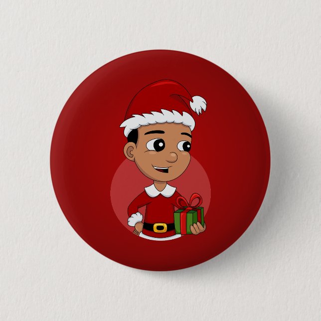 Macaron Rond 5 Cm Bouton de dessin animé de Noël (Devant)
