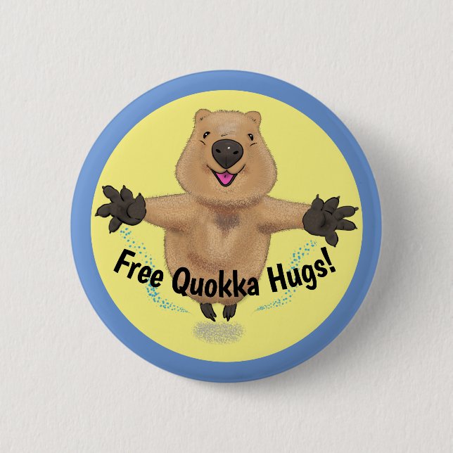 Macaron Rond 5 Cm Bouton de dessin animé de quokka (Devant)