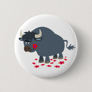Macaron Rond 5 Cm Bouton de dessin mignon et Bouton rouge en fleur B