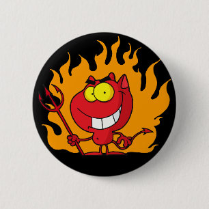 Macaron Rond 5 Cm Bouton de diable de Halloween