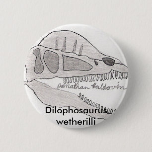 Macaron Rond 5 Cm Bouton de Dilophosaurus