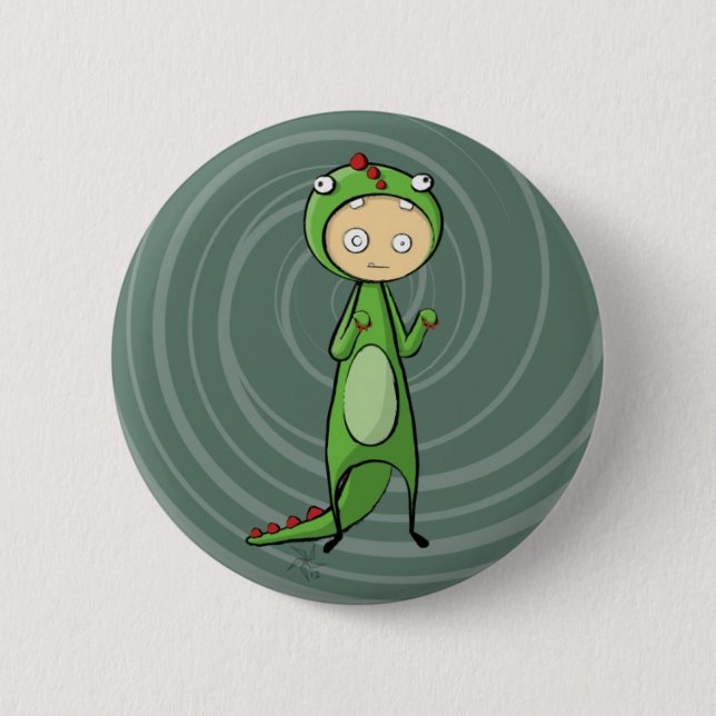 Macaron Rond 5 Cm Bouton de Dino (Devant)