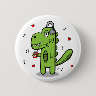 Macaron Rond 5 Cm Bouton de dinosaure de Rockosaur