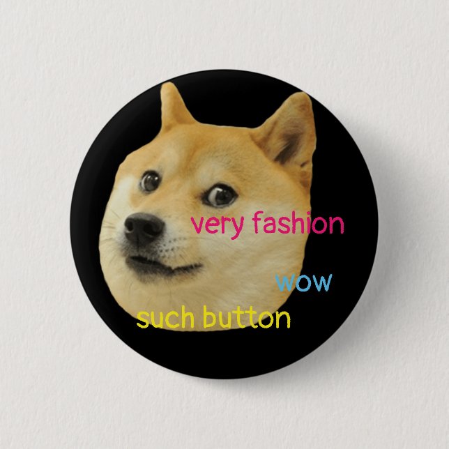 Macaron Rond 5 Cm Bouton de doge (Devant)
