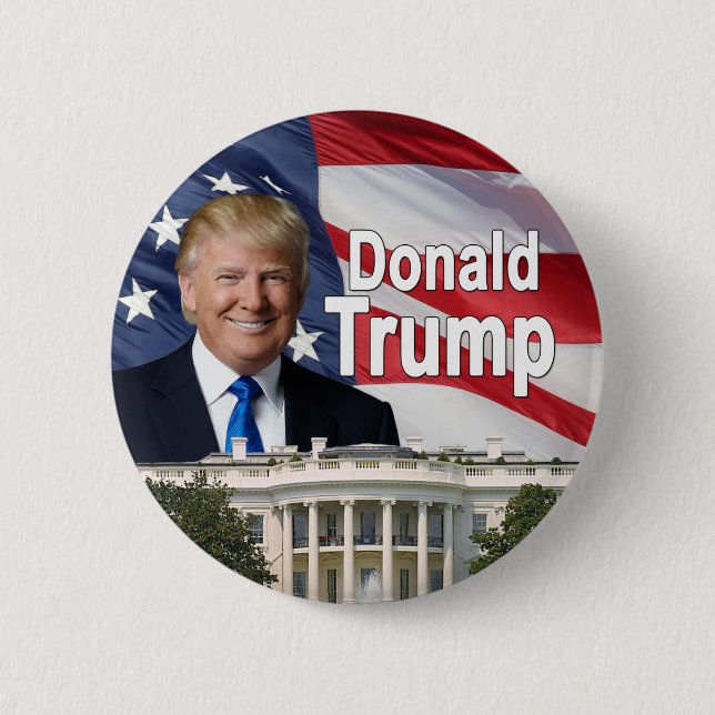 Macaron Rond 5 Cm Bouton de Donald Trump (Devant)