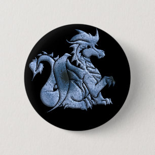 Macaron Rond 5 Cm Bouton de dragon à ailes par bleu