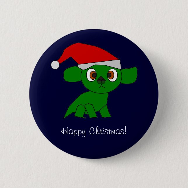 Macaron Rond 5 Cm Bouton de dragon de Noël (Devant)