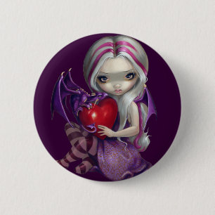 Macaron Rond 5 Cm Bouton "de dragon de Valentine"