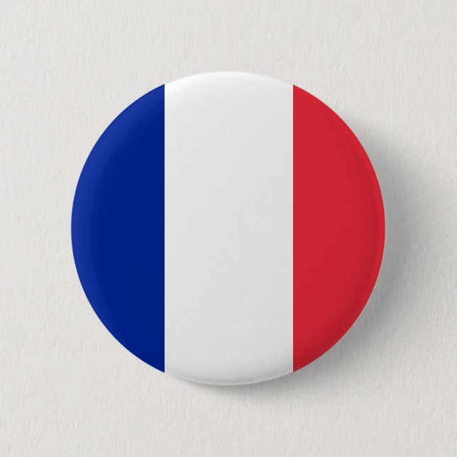 Macaron Rond 5 Cm Bouton de drapeau de la France (Devant)