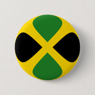 Macaron Rond 5 Cm Bouton de drapeau de la Jamaïque Fisheye