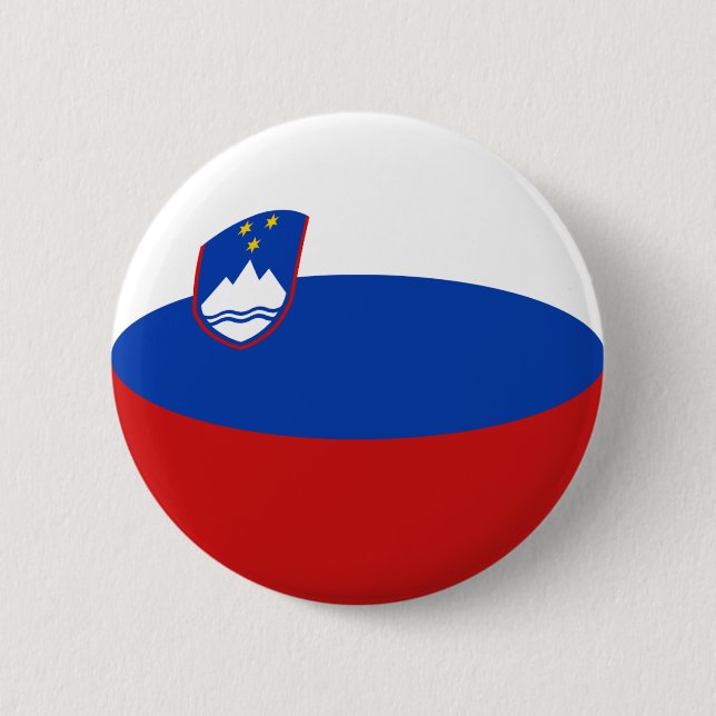 Macaron Rond 5 Cm Bouton de drapeau de la Slovénie Fisheye (Devant)