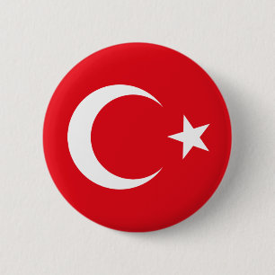 Macaron Rond 5 Cm Bouton de drapeau de la Turquie