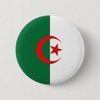 Macaron Rond 5 Cm Bouton de drapeau de l'Algérie Fisheye