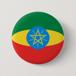 Macaron Rond 5 Cm Bouton de drapeau de l'Ethiopie Fisheye