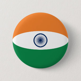 Macaron Rond 5 Cm Bouton de drapeau de l'Inde Fisheye