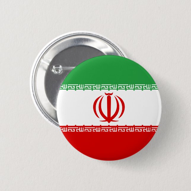 Macaron Rond 5 Cm Bouton de drapeau de l'Iran (Devant & derrière)