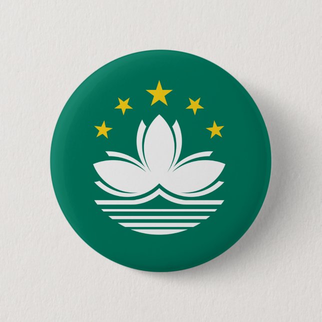 Macaron Rond 5 Cm Bouton de drapeau de Macao (Devant)