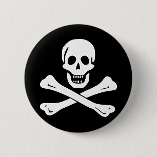 Macaron Rond 5 Cm Bouton de drapeau de pirate de jolly roger
