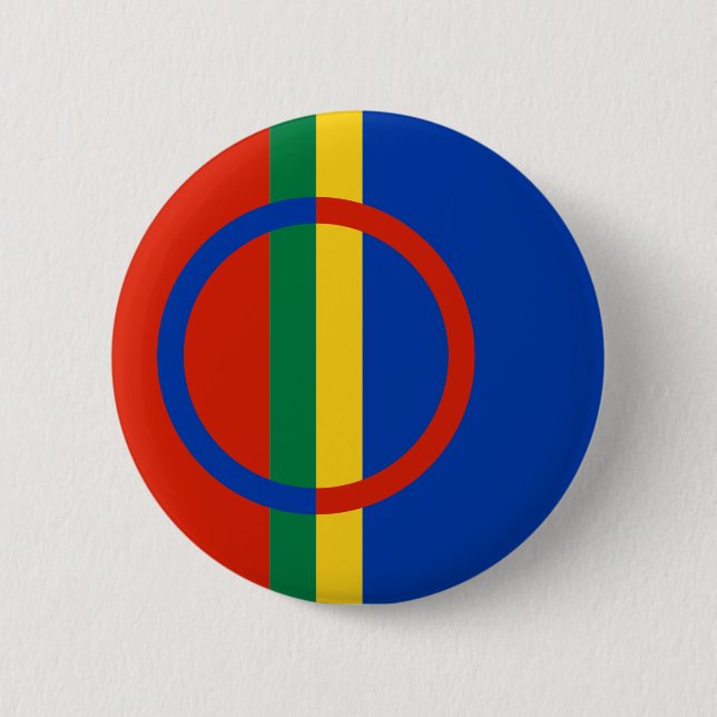 Macaron Rond 5 Cm Bouton de drapeau de Sami (Devant)