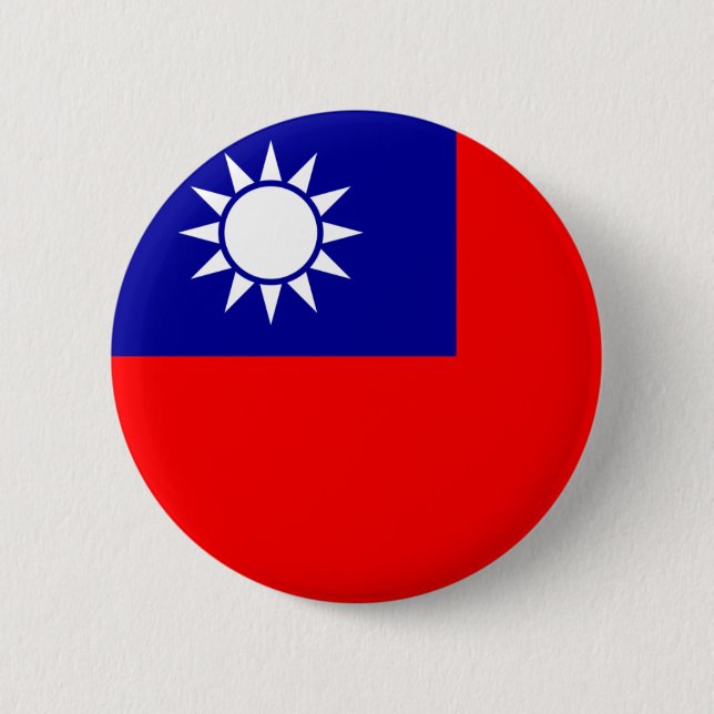 Macaron Rond 5 Cm Bouton de drapeau de Taïwan (Devant)