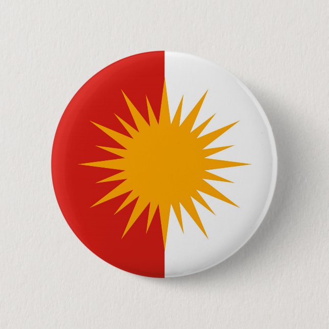 Macaron Rond 5 Cm Bouton de drapeau de Yezidi (Devant)