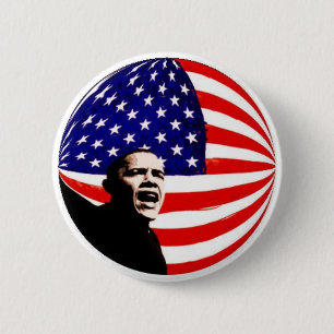 Macaron Rond 5 Cm Bouton de drapeau d'Obama USA