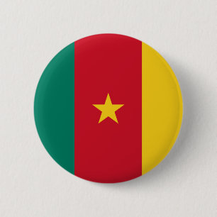 Macaron Rond 5 Cm Bouton de drapeau du Cameroun