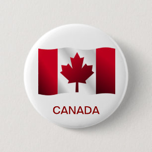Macaron Rond 5 Cm Bouton de drapeau du Canada