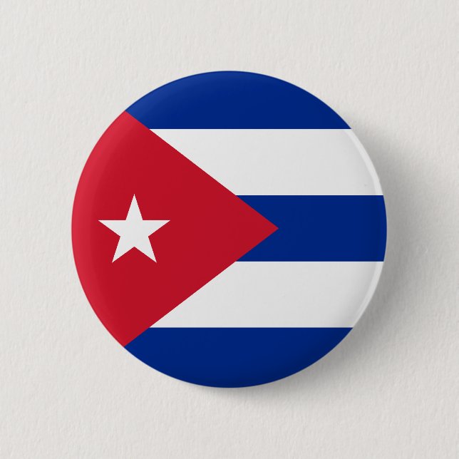 Macaron Rond 5 Cm Bouton de drapeau du Cuba (Devant)