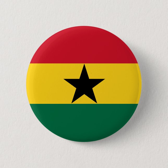 Macaron Rond 5 Cm Bouton de drapeau du Ghana (Devant)