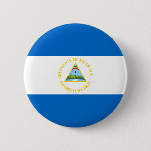 Macaron Rond 5 Cm Bouton de drapeau du Nicaragua