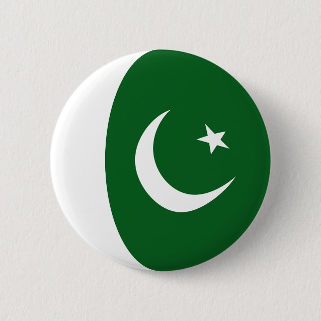 Macaron Rond 5 Cm Bouton de drapeau du Pakistan Fisheye (Devant)