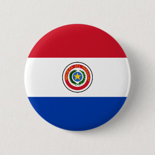 Macaron Rond 5 Cm Bouton de drapeau du Paraguay