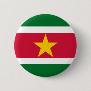 Macaron Rond 5 Cm Bouton de drapeau du Surinam