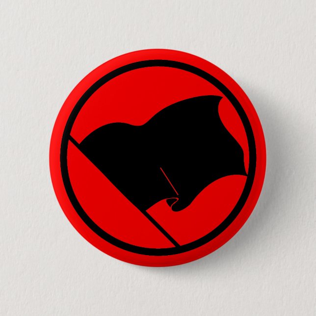 Macaron Rond 5 Cm Bouton de drapeau noir d'anarchiste (Devant)