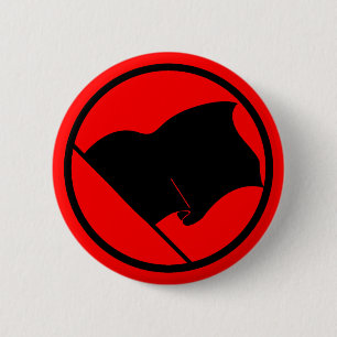 Macaron Rond 5 Cm Bouton de drapeau noir d'anarchiste